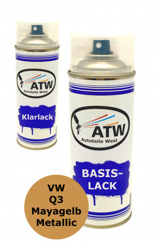 Autolack für VW Q3 Mayagelb Metallic+400ml Klarlack Set